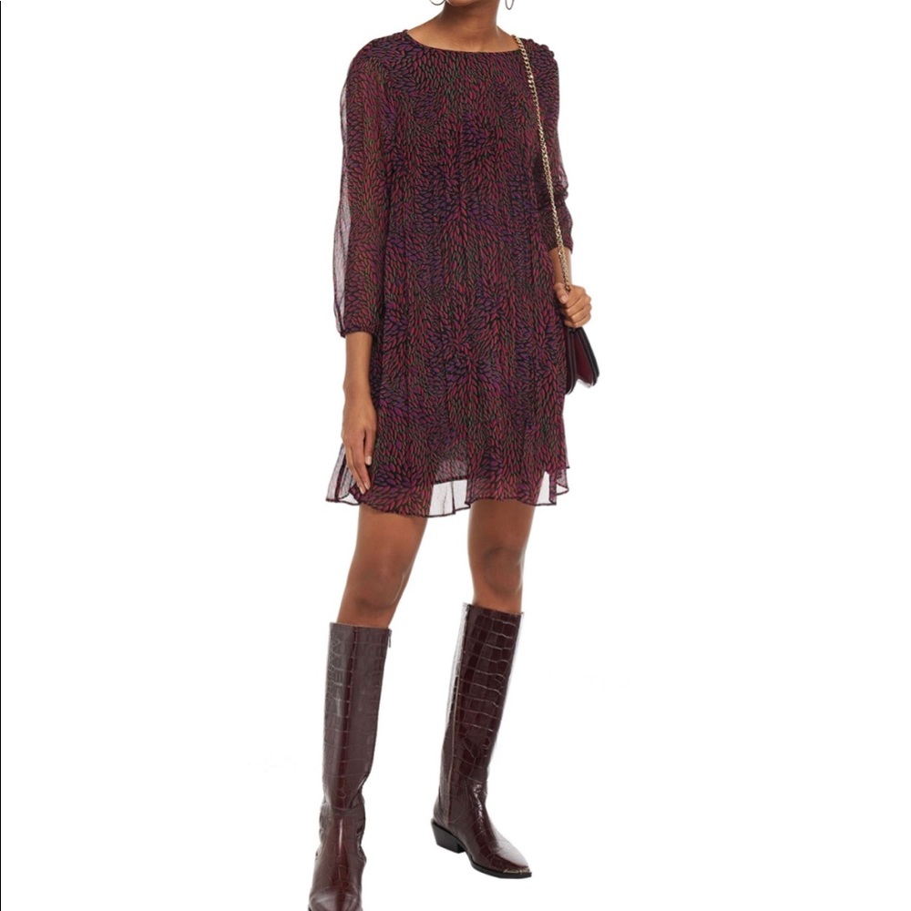Ba&sh Grace Pleated Crepon Mini dress